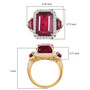 ruby (ff) and white zircon ring in 18k yellow gold over sterling silver shown for size comparison