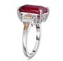 side view of ruby (ff) orange sapphire and zircon ring in rhodium over sterling silver