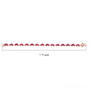 ruby and white zircon heart bracelet in 18k rose gold over sterling silver shown for size comparison