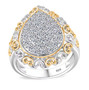 lab diamond cluster ring in 18k yellow gold and rhodium over sterling silver