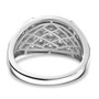 back view of lab diamond cluster ring in rhodium over sterling silver