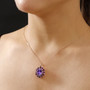 rose de france amethyst multi gemstone pendant necklace in 18k rose gold over sterling silver worn around the neck