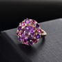 rose de france amethyst multi gemstone ring in 18k rose gold over sterling silver shown in a lifestyle photo
