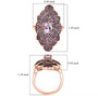 kunzite and pink sapphire elongated cocktail ring in 18k rose gold over sterling silver shown for size comparison