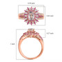 morganite pink sapphire and diamond ring in 18k rose gold over sterling silver shown for size comparison