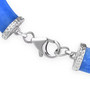 clasp detail of blue jade bracelet in rhodium over sterling silver