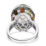 back view of prasiolite multi tourmaline and zircon halo ring in rhodium over sterling silver