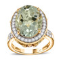 prasiolite multi tourmaline and zircon halo ring in 18k yellow gold over sterling silver