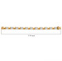 moissanite tennis bracelet in 18k yellow gold over sterling silver shown for size comparison