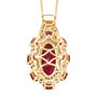 back view of ruby (ff) sapphire and zircon pendant necklace in 18k yellow gold over sterling silver