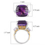 african amethyst and white topaz ring in 18k yellow gold and rhodium over sterling silver shown for size comparison