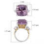 rose de france amethyst and white topaz ring in 18k yellow gold and rhodium over sterling silver shown for size comparison