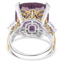 full view of rose de france amethyst and white topaz ring in 18k yellow gold and rhodium over sterling silver