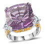 rose de france amethyst and white topaz ring in 18k yellow gold and rhodium over sterling silver