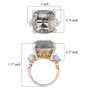 prasiolite and white topaz ring in 18k yellow gold and rhodium over sterling silver shown for size comparison
