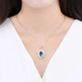 green fluorite and white zircon necklace in rhodium over sterling silver