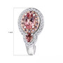 pink apatite pink sapphire and white zircon halo j-hoop earrings in rhodium over sterling silver shown for size comparison