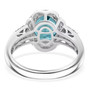 blue apatite and diamond halo ring in solid 10k white gold