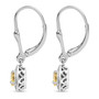 side view of heliodor and yellow sapphire jewelry set in 18k yellow gold and rhodium over sterling silver