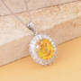 yellow and white cubic zirconia pendant necklace in rhodium over sterling silver shown in a lifestyle photo