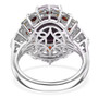 full view of tiffany stone and garnet two-tone 18k yellow and rhodium over sterling silver ring