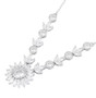 side view of white cubic zirconia necklace in rhodium over sterling silver