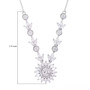 white cubic zirconia necklace in rhodium over sterling silver shown for size comparison