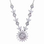 white cubic zirconia necklace in rhodium over sterling silver