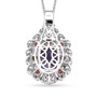 back view of tiffany stone and garnet two-tone 18k yellow and rhodium over sterling silver pendant necklace