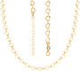 clasp detail of heart link necklace in 18k yellow gold over sterling silver
