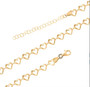 close up of heart link necklace in 18k yellow gold over sterling silver