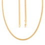 full view of 6mm herringbone chain necklace in 18k yellow gold over sterling silver