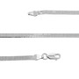 clasp detail of 5 5mm herringbone chain necklace in rhodium over sterling silver
