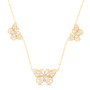 10k yellow gold and 10k white gold butterfly station necklace