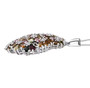 side view of multi color tourmaline and moissanite pendant necklace in rhodium over sterling silver