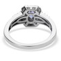 back view of tanzanite brown and white zircon halo ring in 18k yellow gold and rhodium over sterling silver
