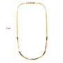blue apatite herringbone necklace in 18k yellow gold over sterling silver shown for size comparison