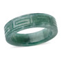green olmec jadeite jade 7mm carved solid band ring front