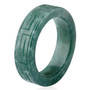 green olmec jadeite jade 7mm carved solid band ring side