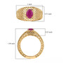 ruby solitaire latticework 10k yellow gold mens ring scale measurements