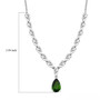 chrome diopside and white topaz necklace in rhodium over sterling silver shown for size comparison
