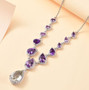 prasiolite and amethyst necklace in rhodium over sterling silver shown in a lifestyle photo