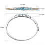 blue apatite bangle bracelet in 18k yellow gold and rhodium over sterling silver shown for size comparison