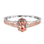 peach quartz triplet bangle bracelet in 18k rose gold and rhodium over sterling silver