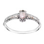 back view of peach quartz triplet bangle bracelet in 18k rose gold and rhodium over sterling silver
