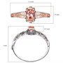 peach quartz triplet bangle bracelet in 18k rose gold and rhodium over sterling silver shown for size comparison
