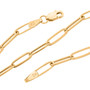clasp detail of 3mm paperclip chain necklace in 14k yellow gold