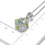 prasiolite peridot and white zircon necklace in rhodium over sterling silver shown for size comparison