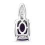 back view of amethyst and white zircon jewelry set in rhodium over sterling silver