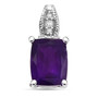 amethyst and white zircon jewelry set in rhodium over sterling silver